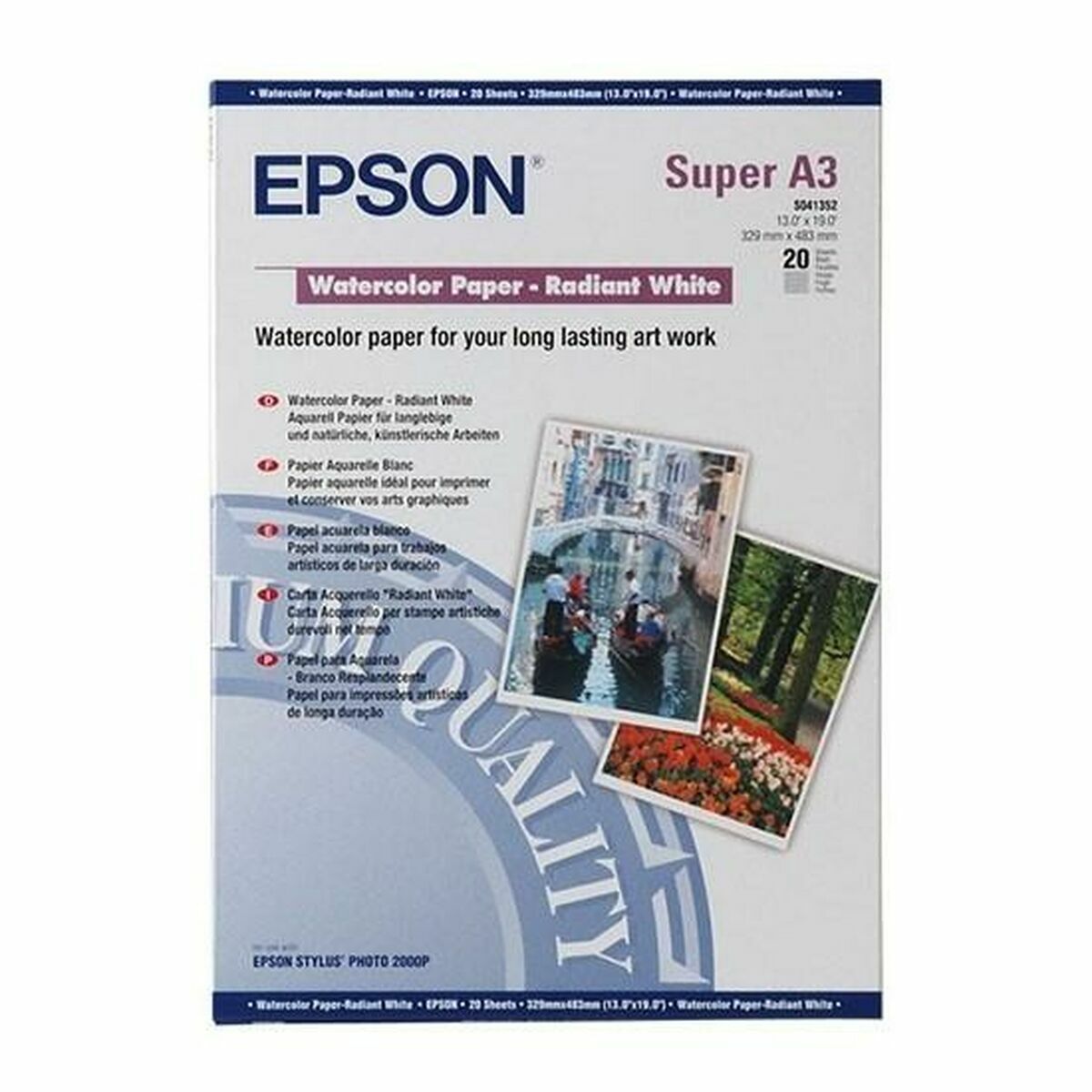 Pack de Tinta y Papel Fotográfico Epson C13S041352 A3 20 Hojas  Comprati.