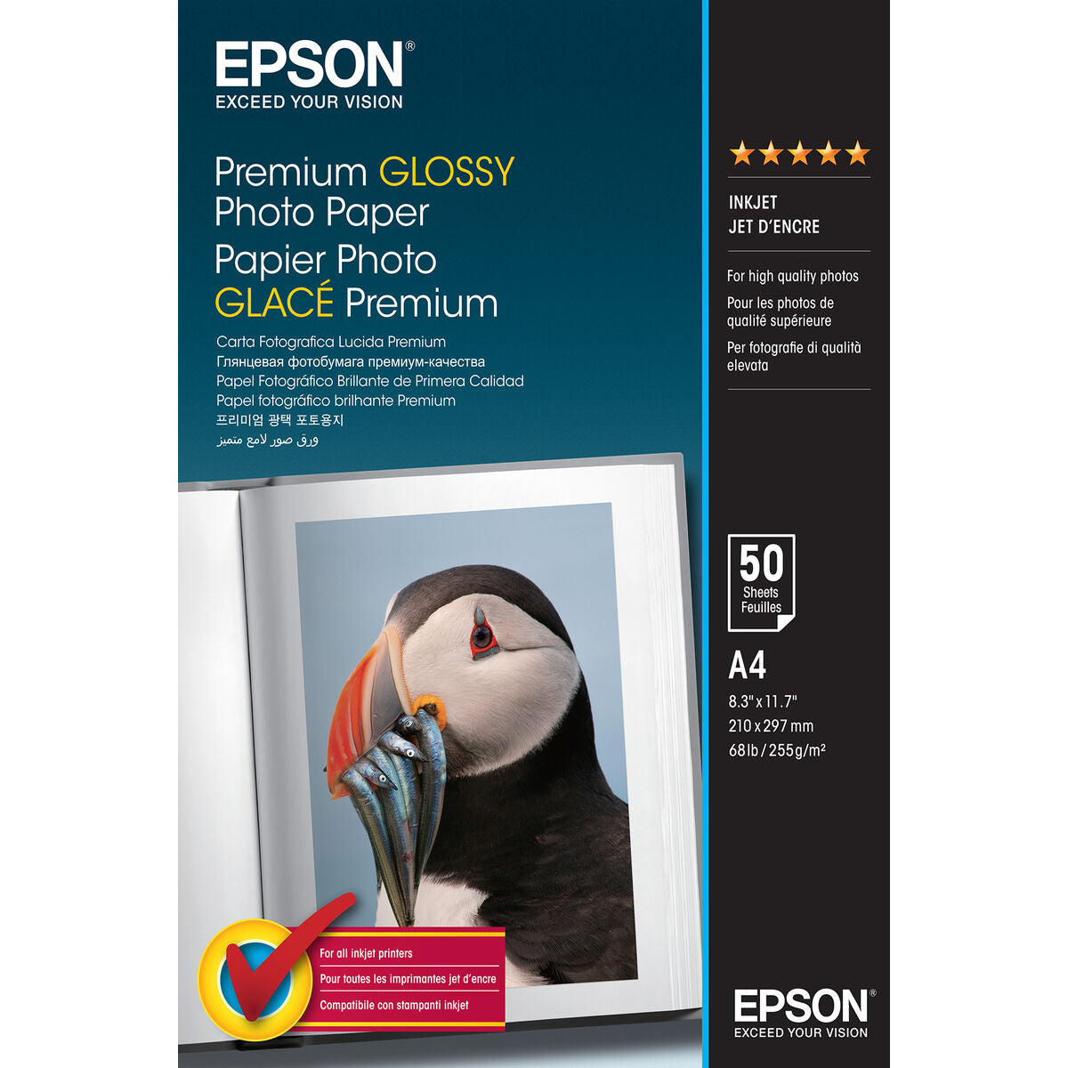 Papel Fotográfico Brillante Epson Premium Glossy Photo Paper - A4 - 50 Hojas A4 50 Hojas (1 unidad)  Comprati.