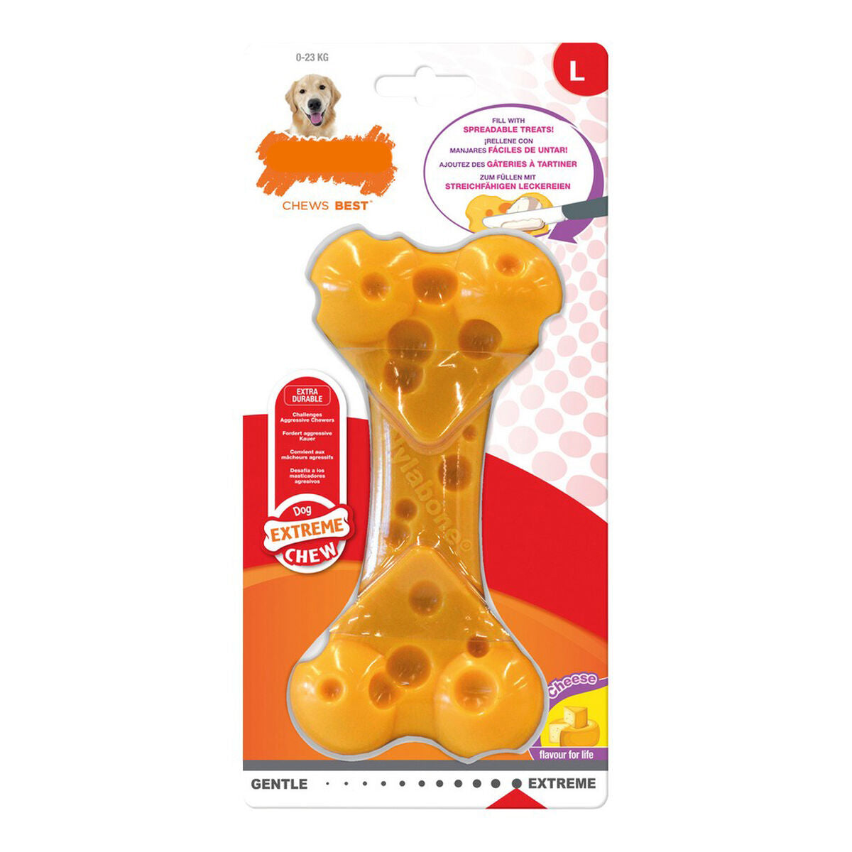 Mordedor de perro Nylabone Dura Chew Queso Talla L Nylon  Comprati.