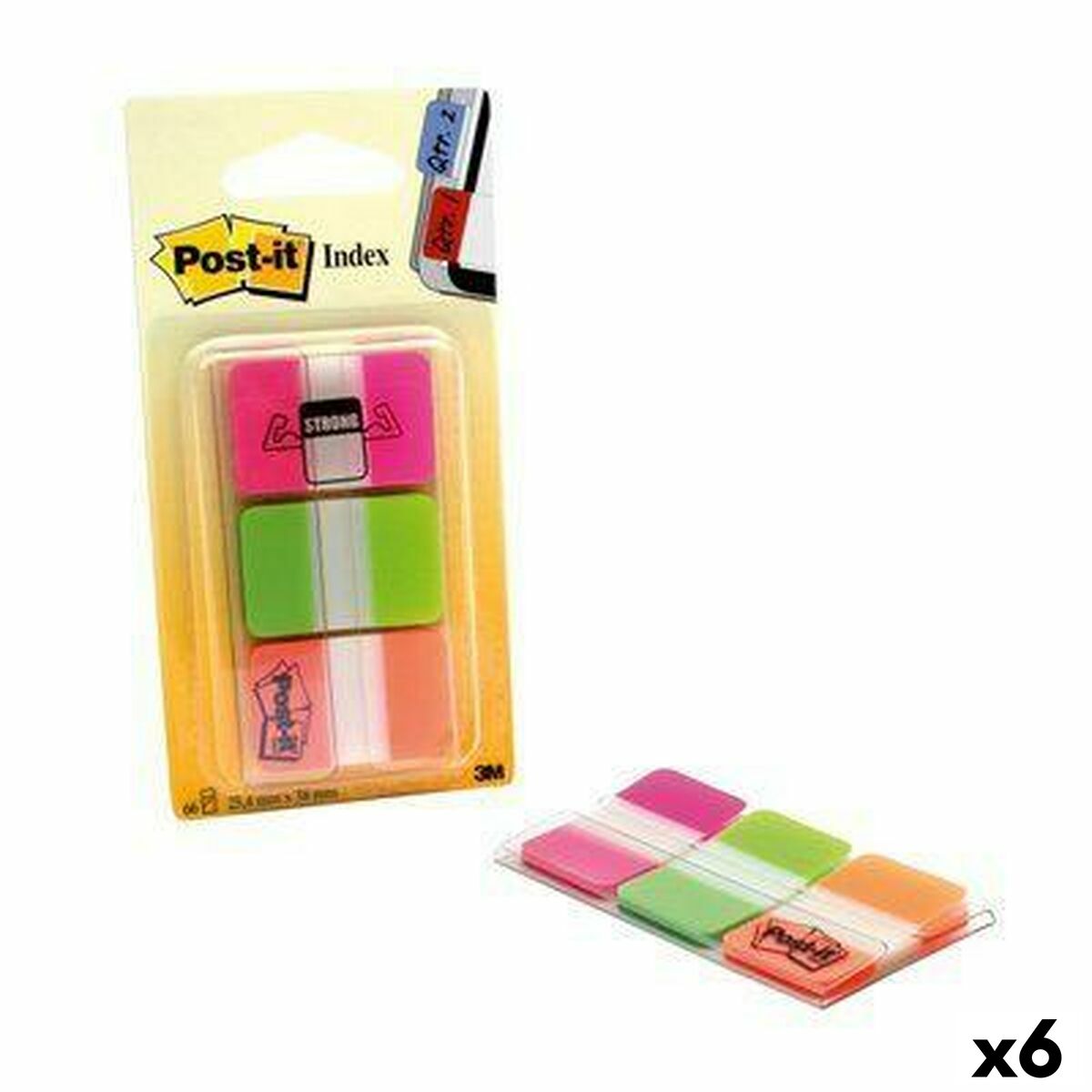 Set de Notas Adhesivas Post-it Index Multicolor 25 x 38 mm (6 Unidades)  Comprati.