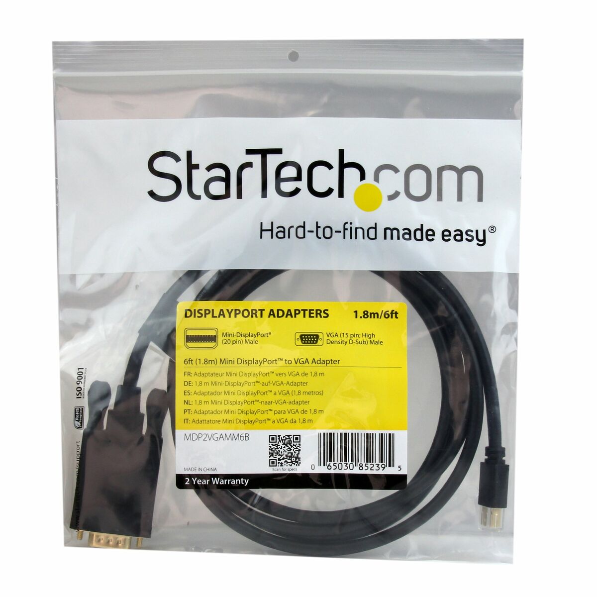 Adaptador Mini DisplayPort a VGA Startech MDP2VGAMM6B  Comprati.