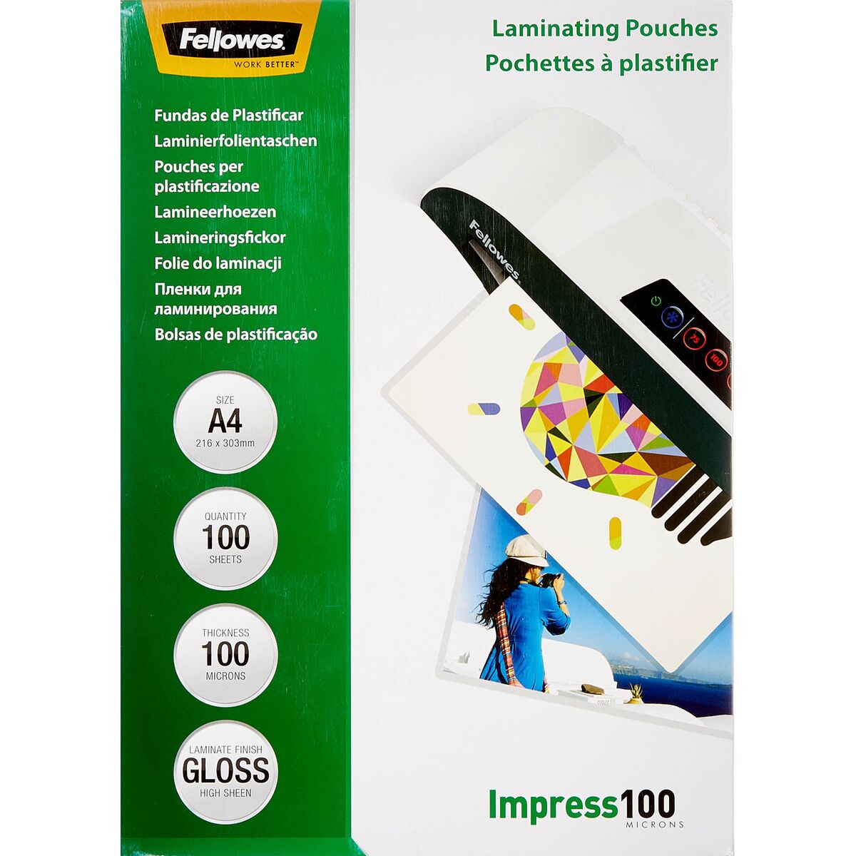 Fundas de plastificar Fellowes Transparente A4 100 Unidades  Comprati.