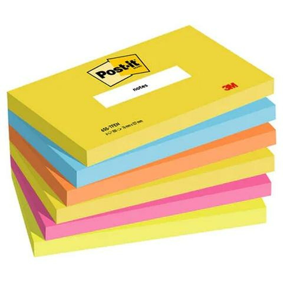 Notas Adhesivas Post-it ENERGETIC Multicolor 7,6 X 12,7 cm 6 Piezas 76 x 127 mm  Comprati.