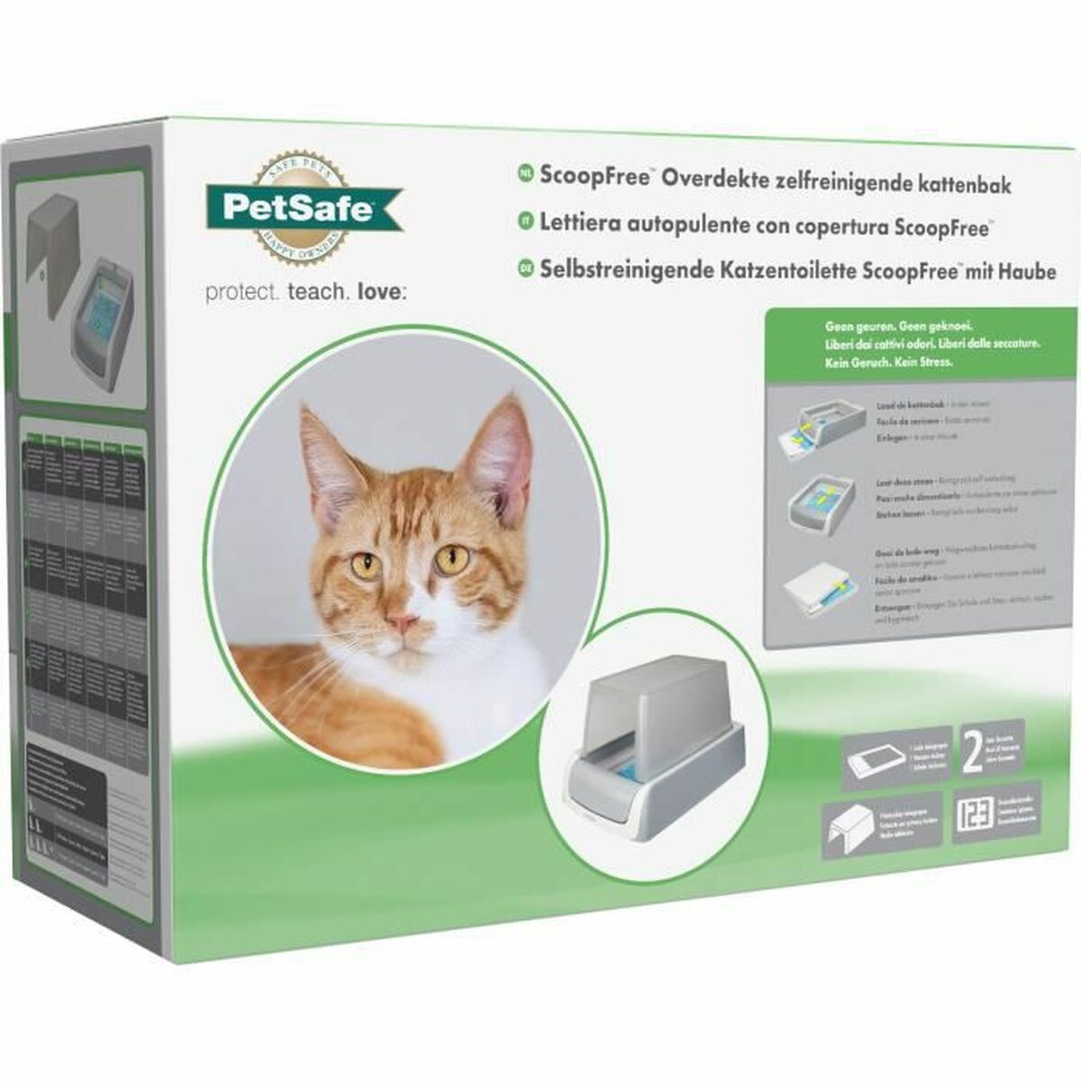 Arenero para Gatos PetSafe Autolimpieza 15 x 70 x 48,5 cm Blanco Plástico  Comprati.