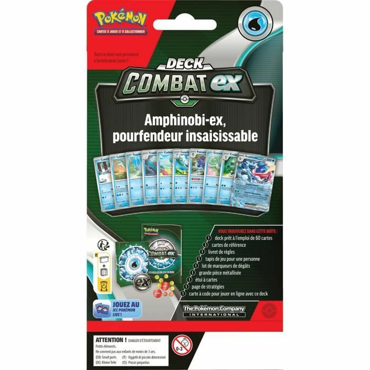 Mazo de Cartas Pokémon Combat EX: Greninja & Kangashkan (FR)  Comprati.