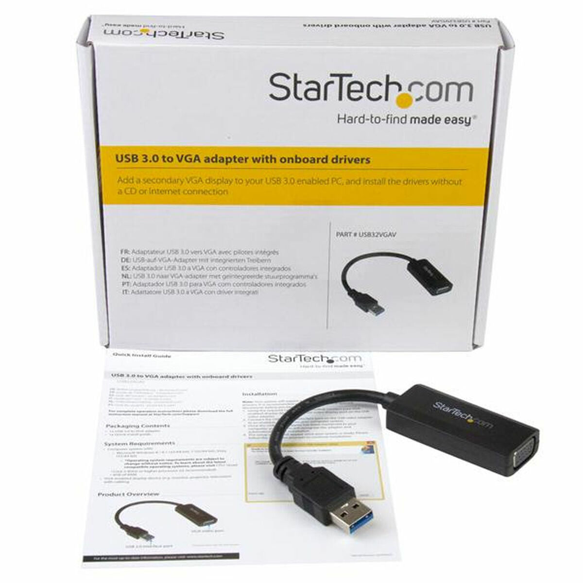 Adaptador USB 3.0 a VGA Startech USB32VGAV Negro  Comprati.