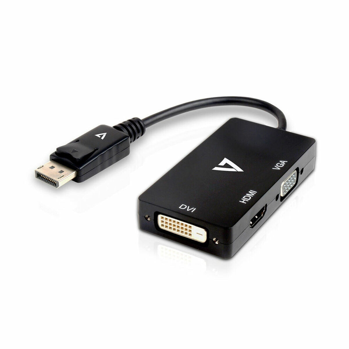 Adaptador Mini DisplayPort a VGA/DVI/HDMI V7 V7DP-VGADVIHDMI-1E   Negro  Comprati.