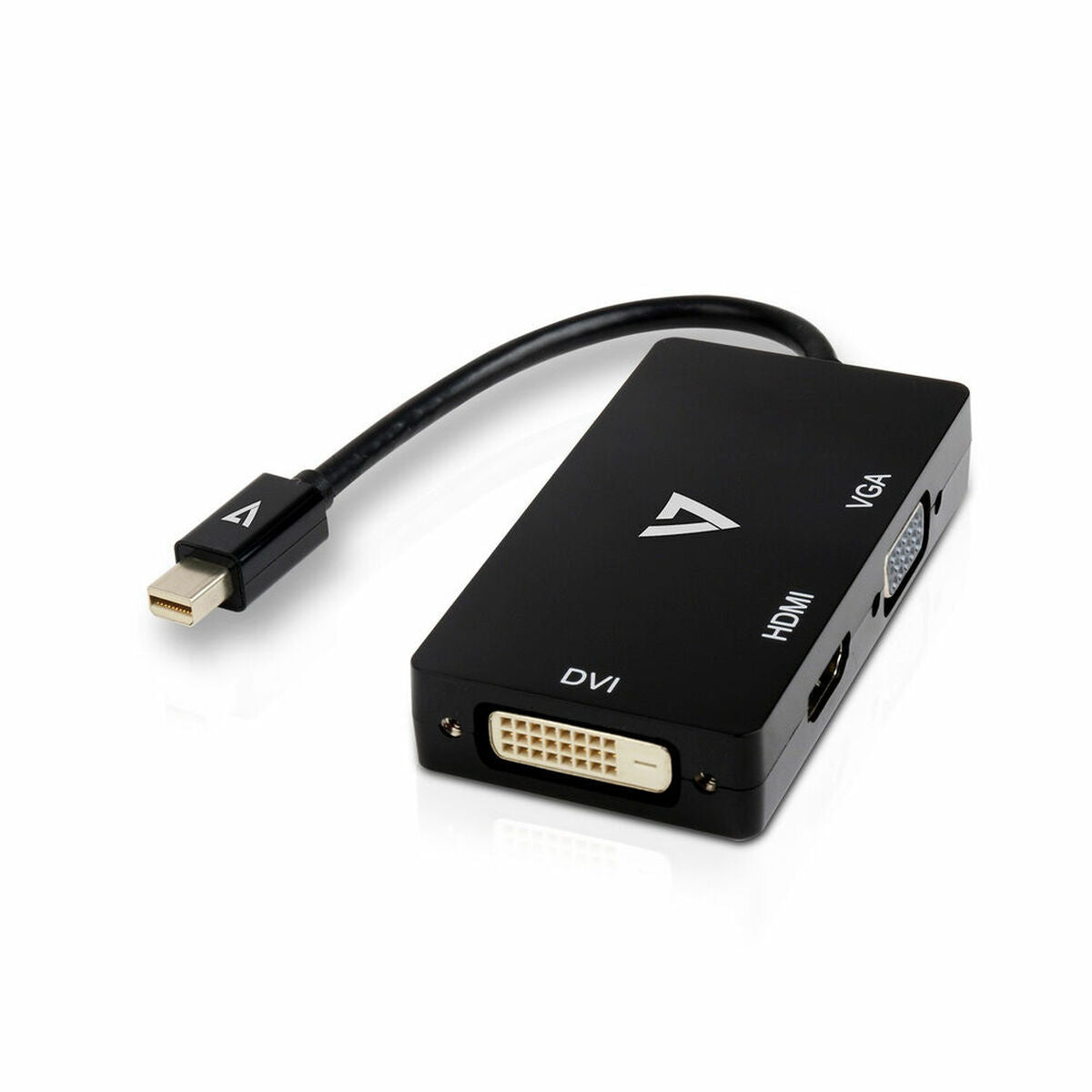 Adaptador Mini DisplayPort a VGA/DVI/HDMI V7 V7MDP-VGADVIHDMI-1E  Negro  Comprati.