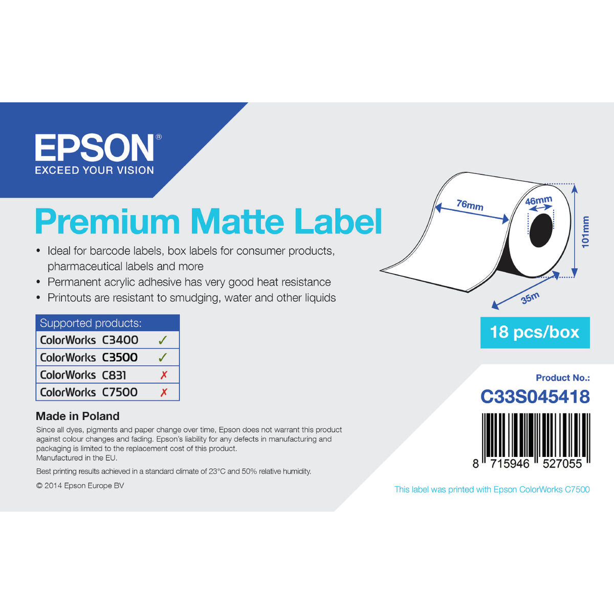 Rollo Papel Térmico Epson C33S045418 (1 unidad)  Comprati.