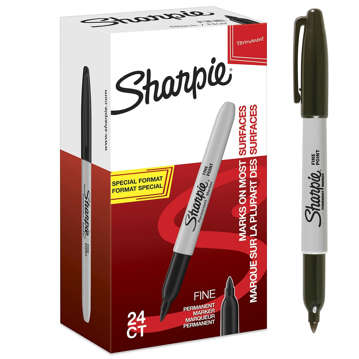 Rotulador permanente Sharpie Fine Permanente Negro 24 Piezas  Comprati.