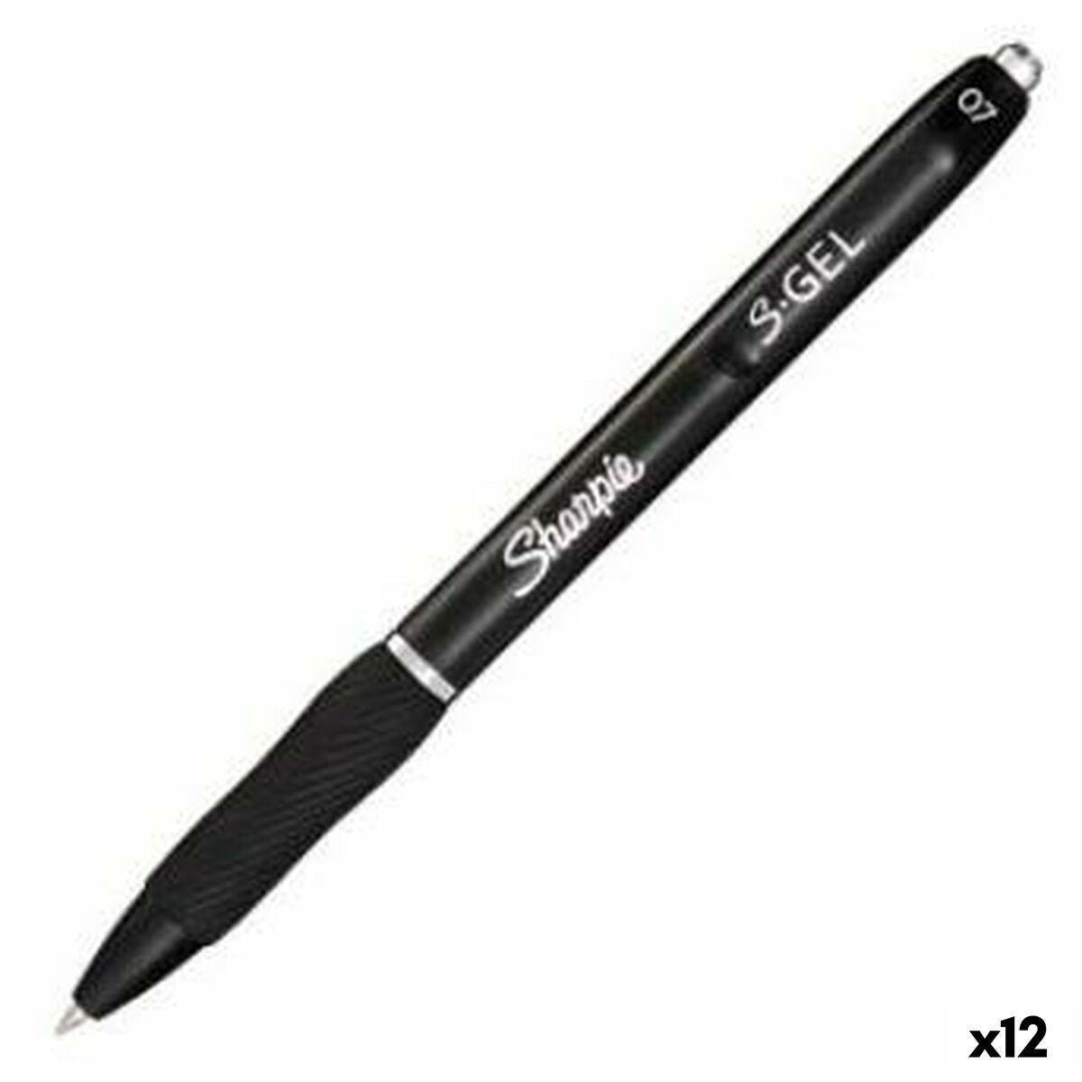 Bolígrafo de gel Sharpie S-Gel Retráctil Negro 0,7 mm (12 Unidades)  Comprati.