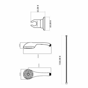 Alcachofa de ducha con manguera Rousseau Heko Stop'O Acero Inoxidable 150 cm 5 Posiciones  Comprati.