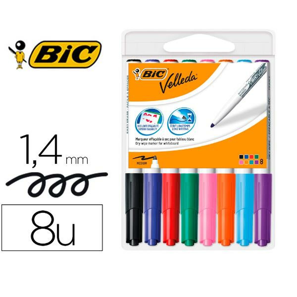 Rotulador para Pizarra Bic 1199001748 Poliestireno 8 Piezas (8 Piezas)  Comprati.