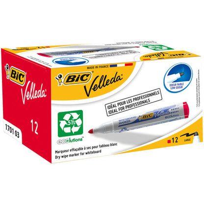 Rotuladores de tiza líquida Bic Velleda Ecolutions 1701 Rojo (12 Piezas)  Comprati.