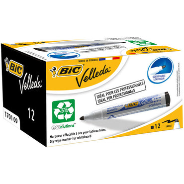 Rotuladores de tiza líquida Bic Velleda Ecolutions 1701 Negro (12 Piezas)  Comprati.