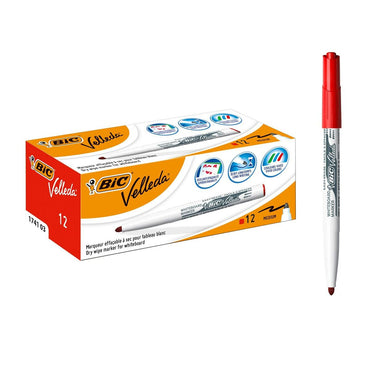 Rotulador Bic Velleda 1741 Pizarra blanca Rojo (12 Unidades)  Comprati.