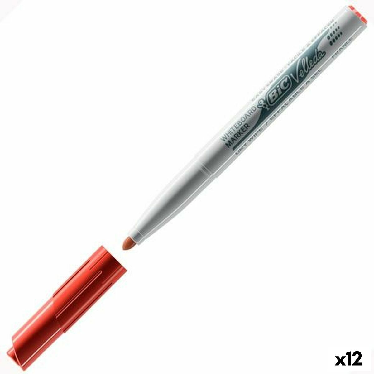 Rotulador Bic Velleda 1741 Pizarra blanca Rojo (12 Unidades)  Comprati.