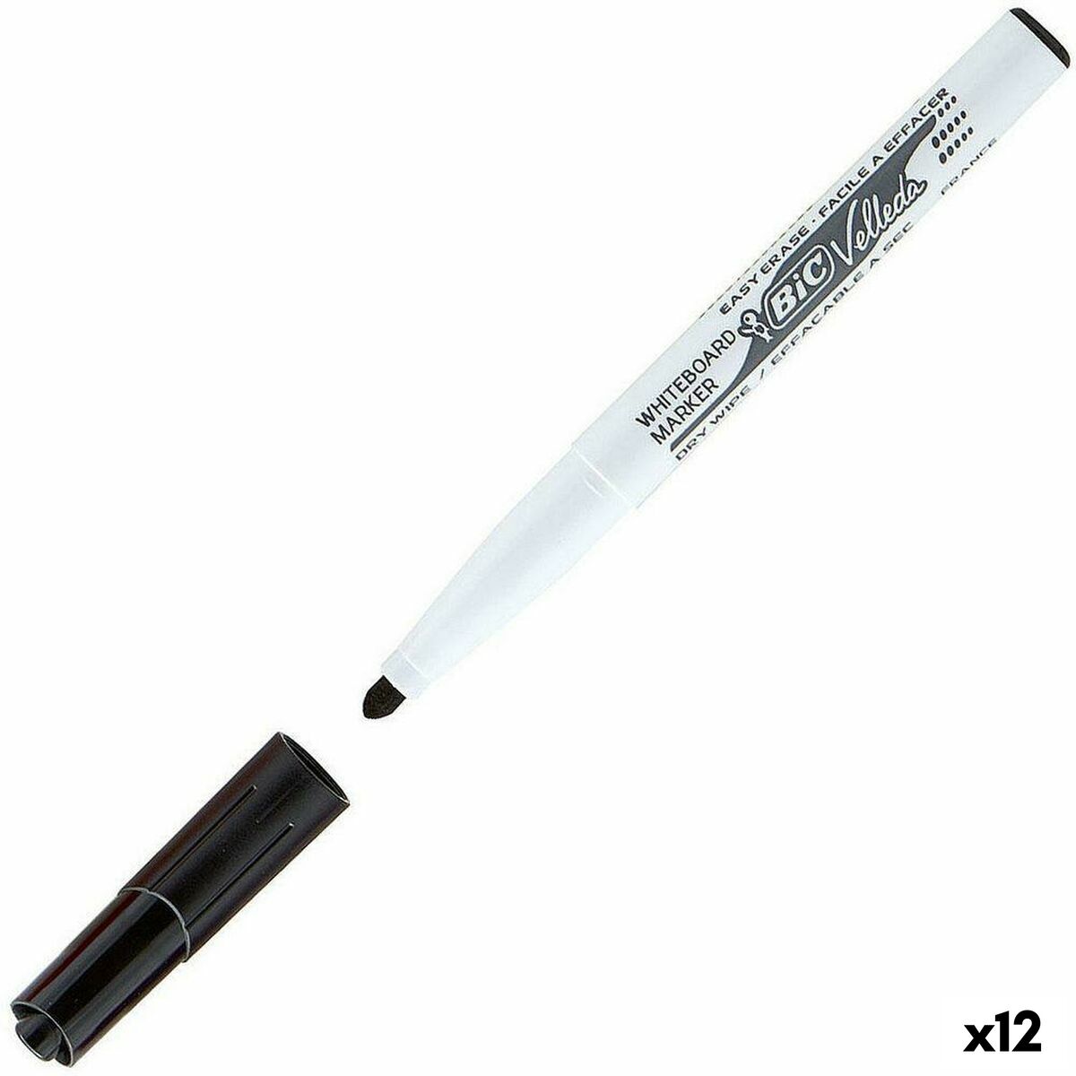 Rotulador Bic Velleda 1741 Pizarra blanca Negro (12 Unidades)  Comprati.