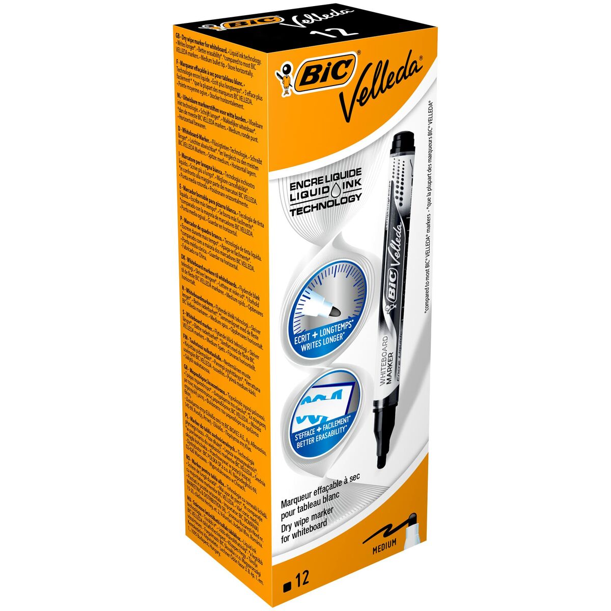 Rotulador Bic Velleda Negro (12 Piezas)  Comprati.