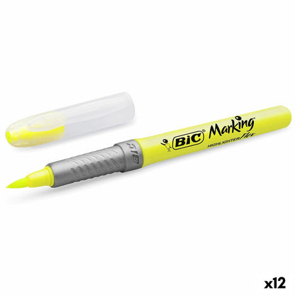 Marcador Fluorescente Bic Highlighter Flex Amarillo 12 Piezas  Comprati.