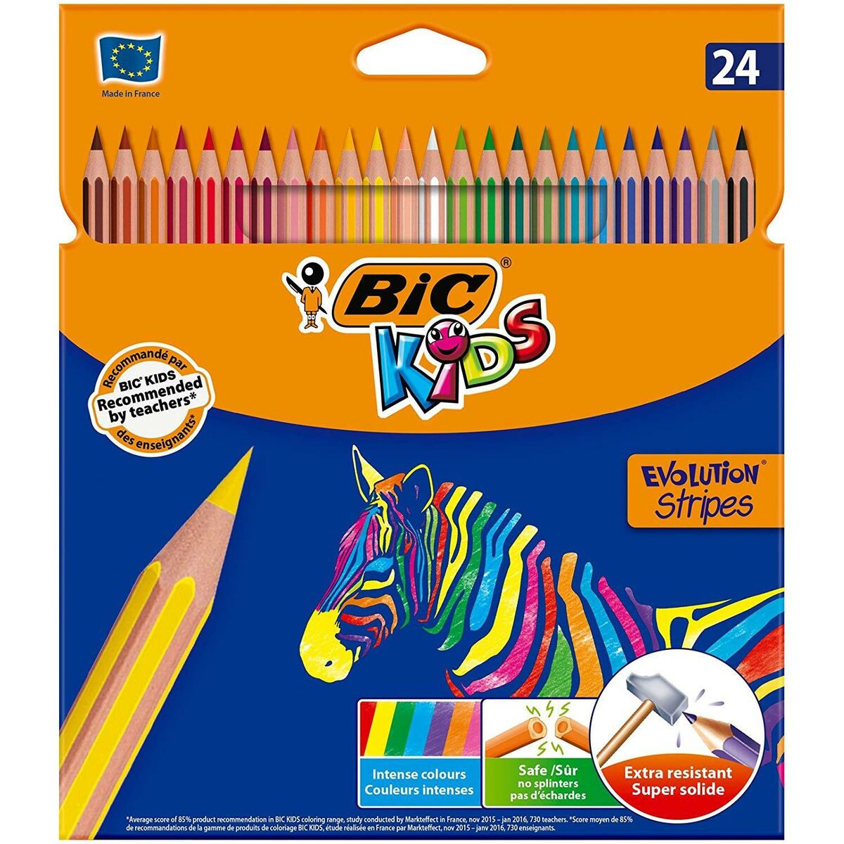 Lápices de colores Bic Kids Evolution Stripes Multicolor 24 Piezas  Comprati.