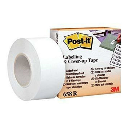 Cinta Adhesiva Post-it 658R Blanco 25,4 mm x 17,7 m (6 Unidades)  Comprati.