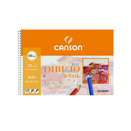 Bloc de dibujo Canson Basik Blanco Multicolor A4 Cartón 20 Hojas Liso Con recuadro Microperforado  Comprati.