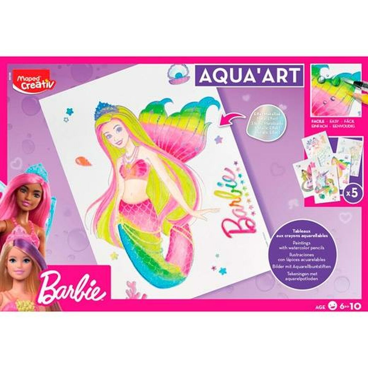 Dibujos para pintar Maped Aqua'Art Barbie  Comprati.