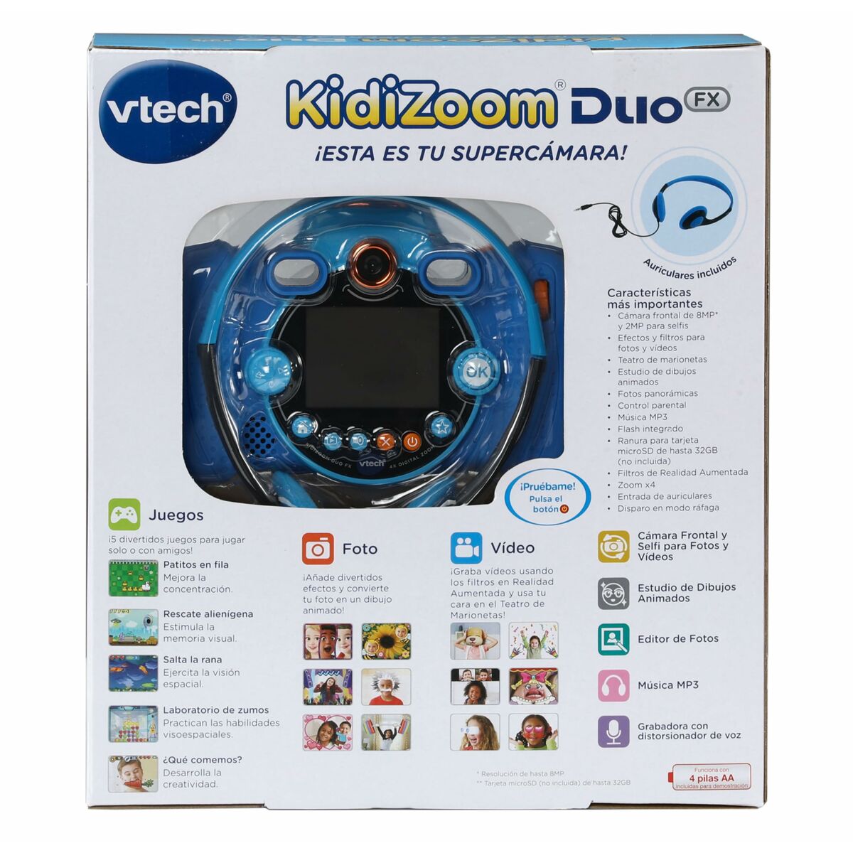 Cámara de fotos infantil Vtech Kidizoom Duo DX Azul  Comprati.