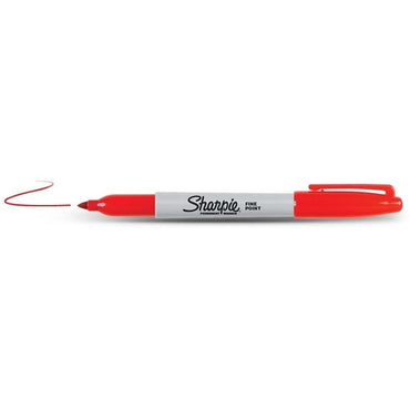 Rotulador permanente Sharpie Fine Point Rojo (12 Unidades)  Comprati.