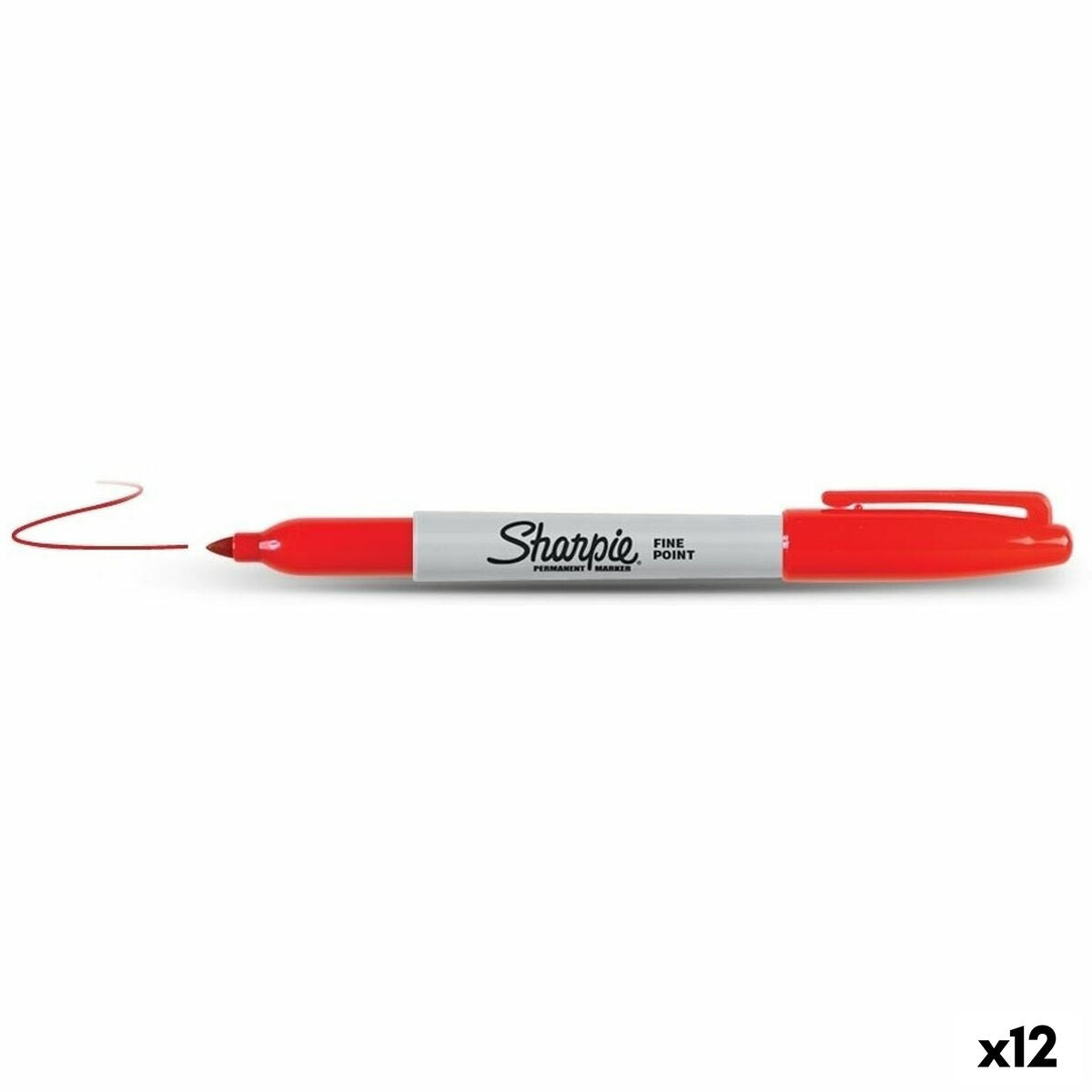 Rotulador permanente Sharpie Fine Point Rojo (12 Unidades)  Comprati.