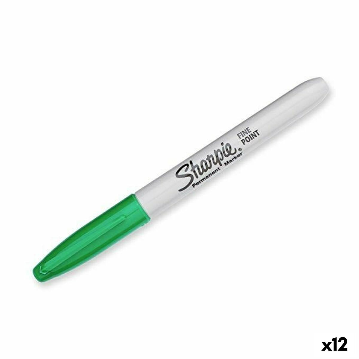 Rotulador permanente Sharpie Fine Point Verde (12 Unidades)  Comprati.