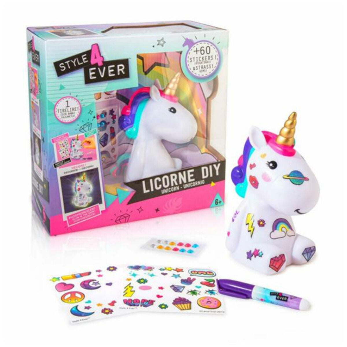 Unicornio Luminoso DIY Unicorn Canal Toys OFG 106 Blanco Aluminio Plástico  Comprati.