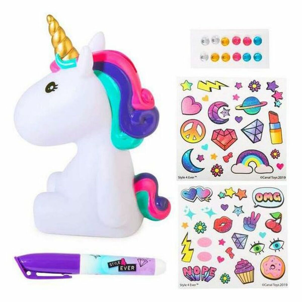 Unicornio Luminoso DIY Unicorn Canal Toys OFG 106 Blanco Aluminio Plástico  Comprati.