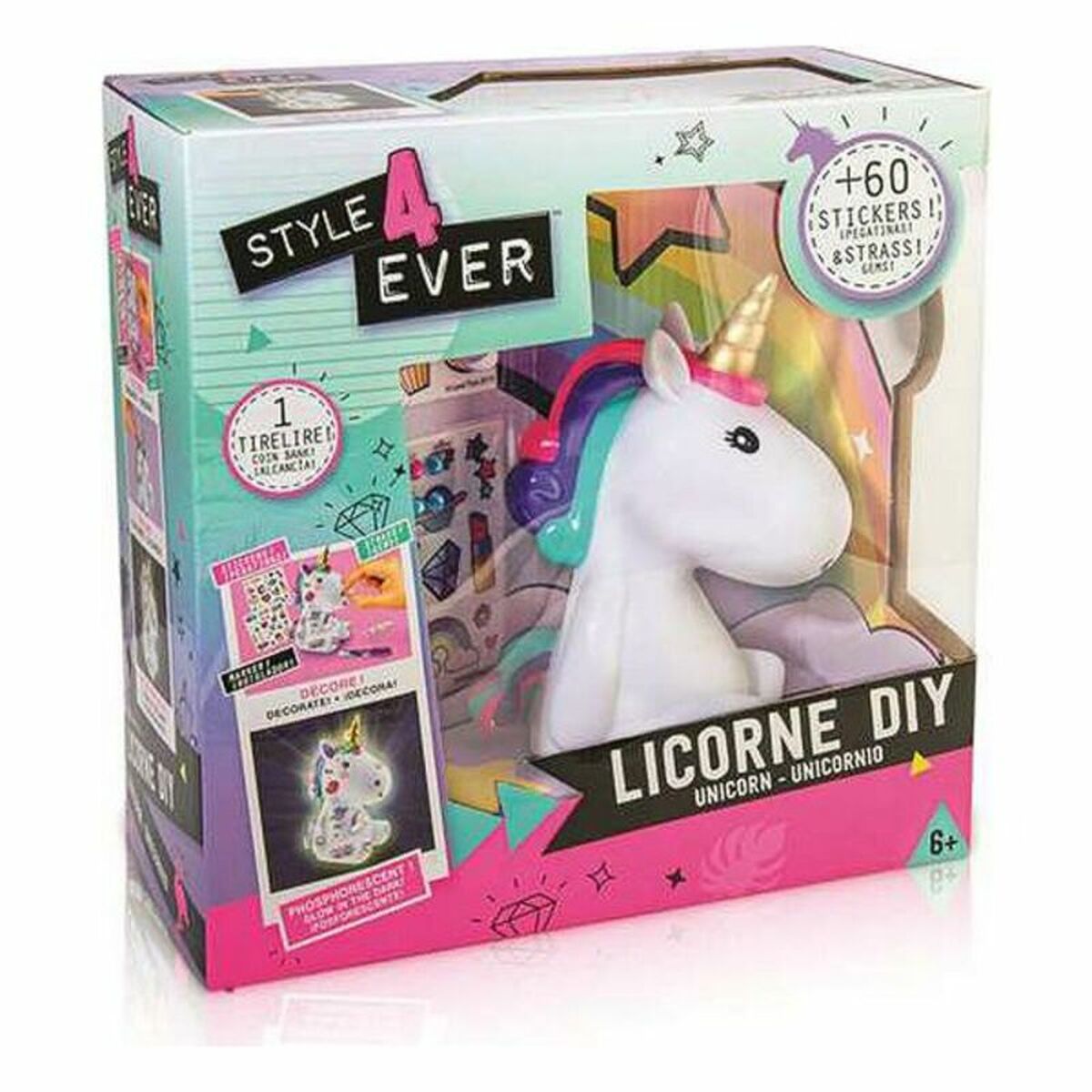 Unicornio Luminoso DIY Unicorn Canal Toys OFG 106 Blanco Aluminio Plástico  Comprati.