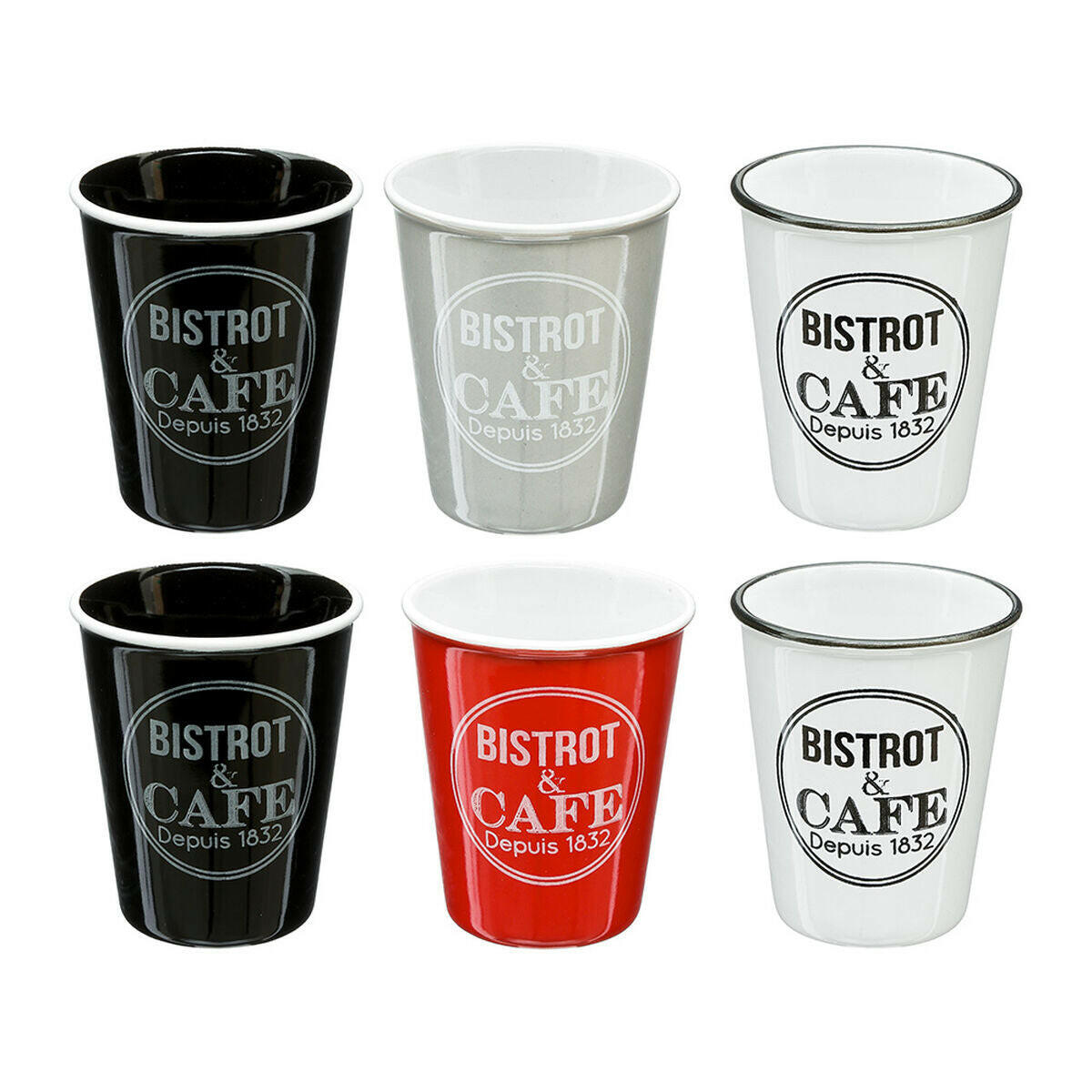 Juego de 6 Tazas de Café 5five Bistrot (110 ml)  Comprati.