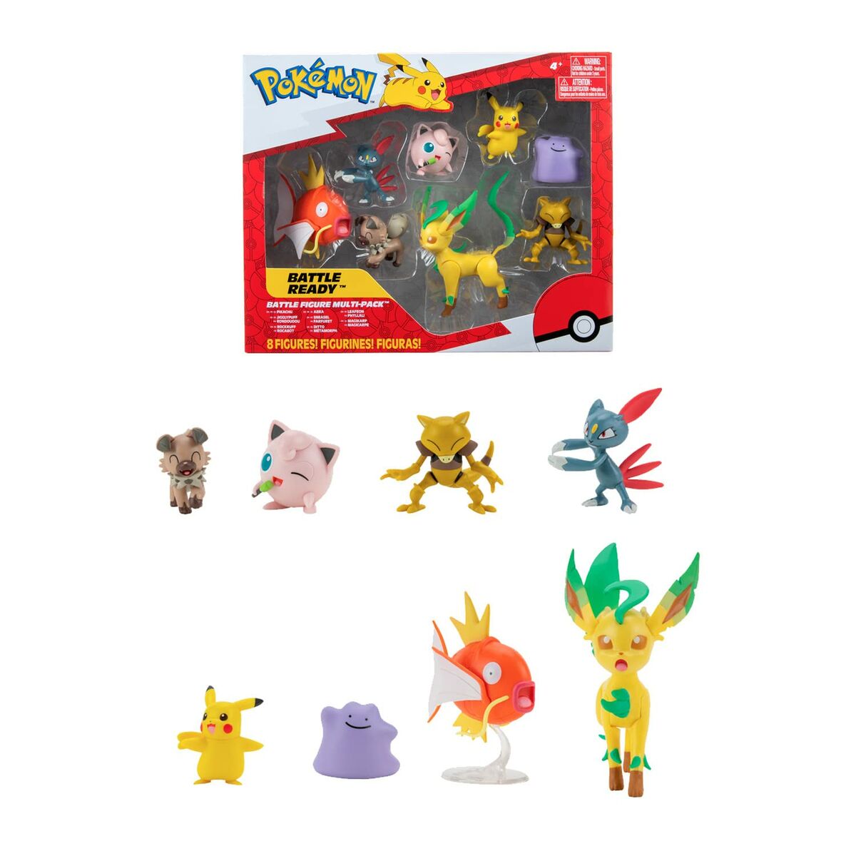 Figura de Acción Pokémon Pikachu, Sneasel, Magikarp, Abra, Rockruff, Ditto, Bayleef & Jigglypuff  Comprati.