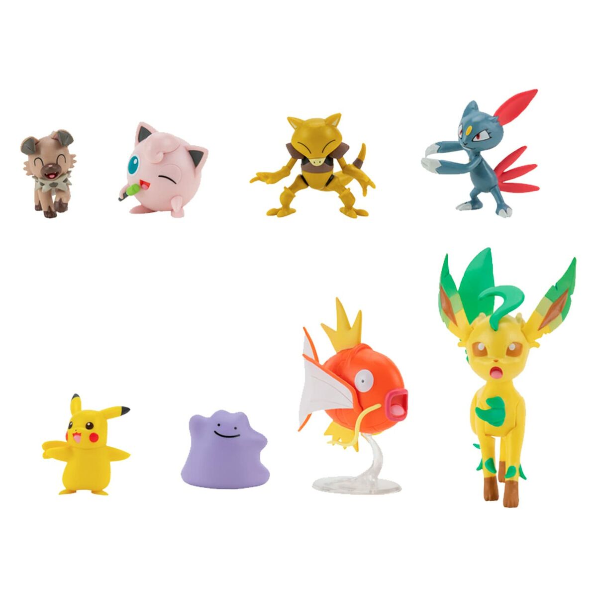 Figura de Acción Pokémon Pikachu, Sneasel, Magikarp, Abra, Rockruff, Ditto, Bayleef & Jigglypuff  Comprati.