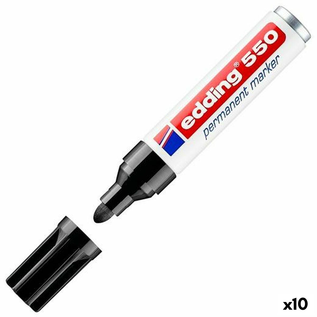 Rotulador permanente Edding 550 Negro (10 Unidades)  Comprati.