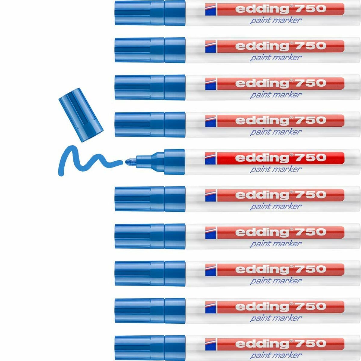 Rotulador permanente Edding 750 Azul (10 Unidades)  Comprati.