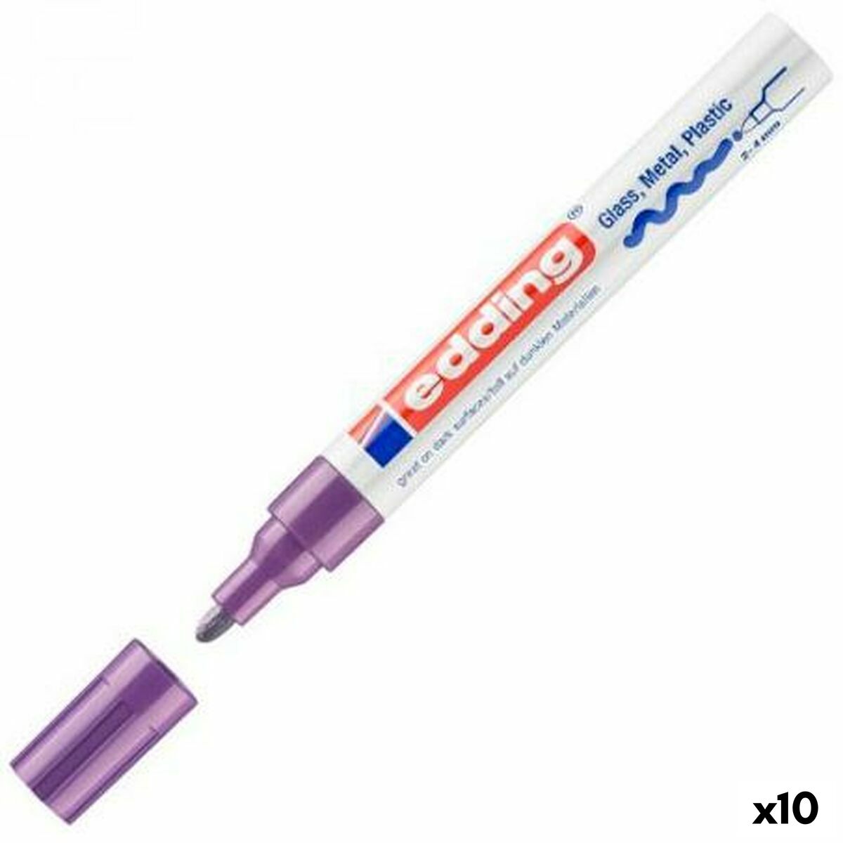 Rotulador permanente Edding 750 Violeta (10 Unidades)  Comprati.