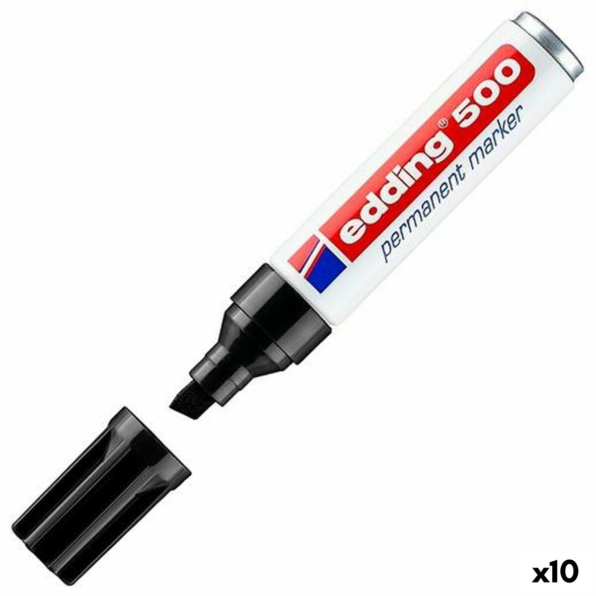 Rotulador permanente Edding 500 Negro (10 Unidades)  Comprati.