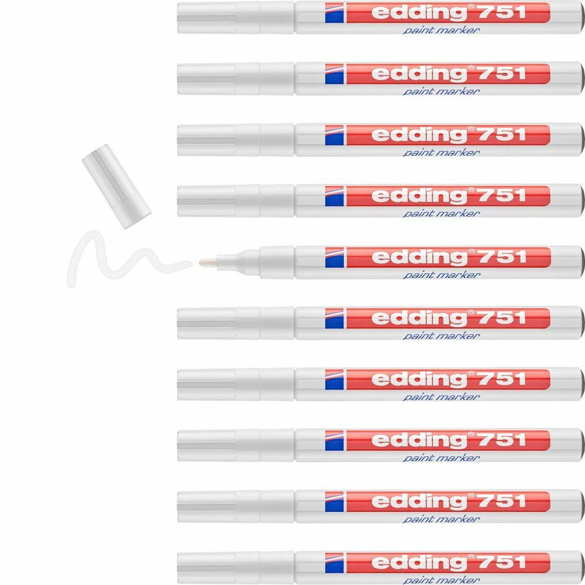 Rotulador permanente Edding E751 Blanco (10 Unidades)  Comprati.