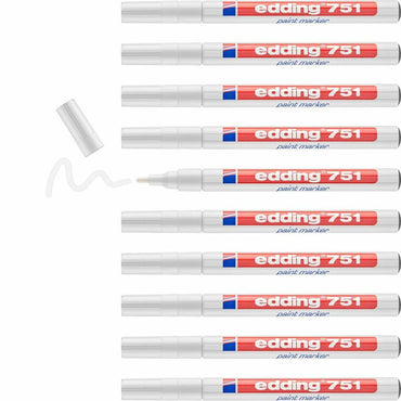 Rotulador permanente Edding E751 Blanco (10 Unidades)  Comprati.