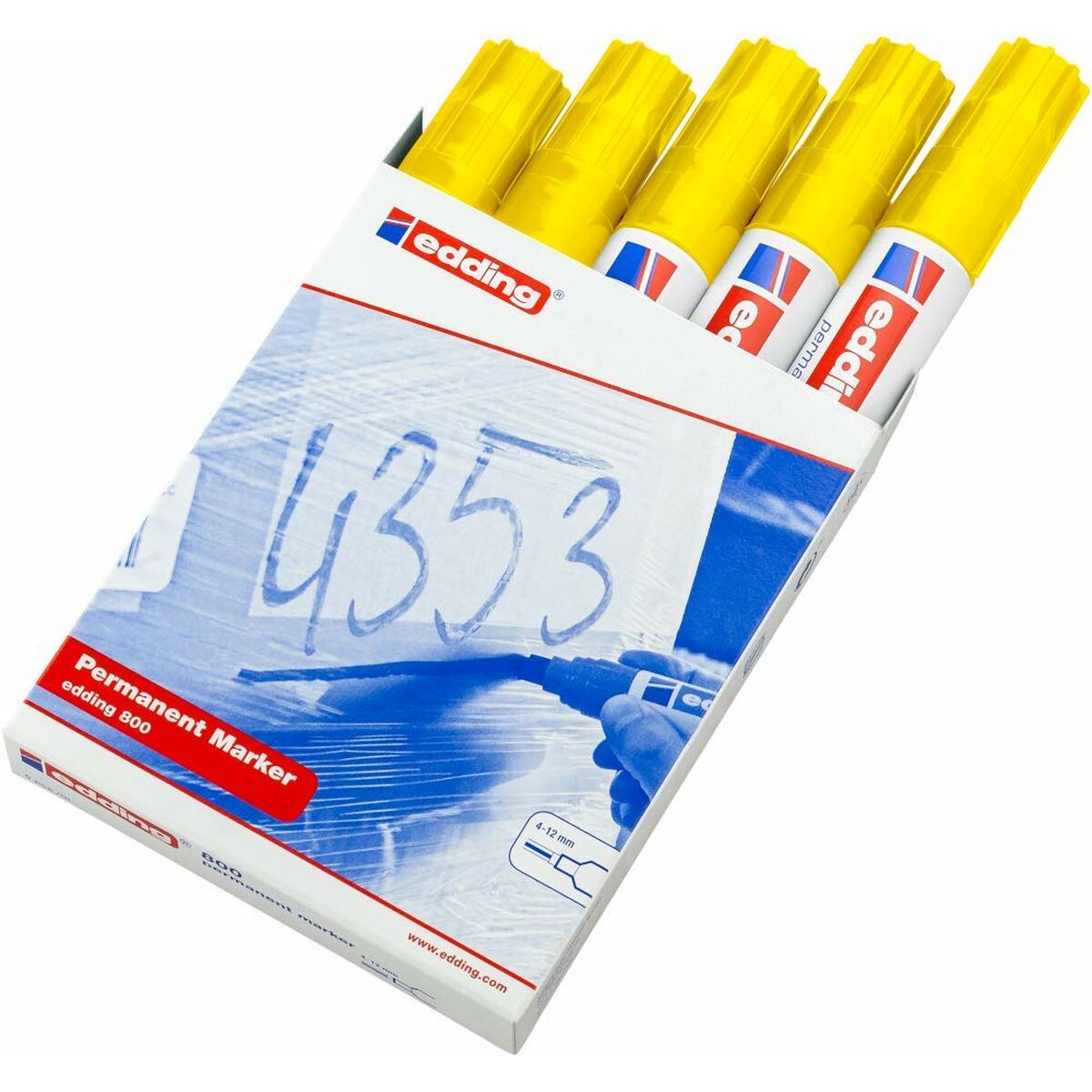 Rotulador permanente Edding 800  Amarillo 5 Unidades  Comprati.