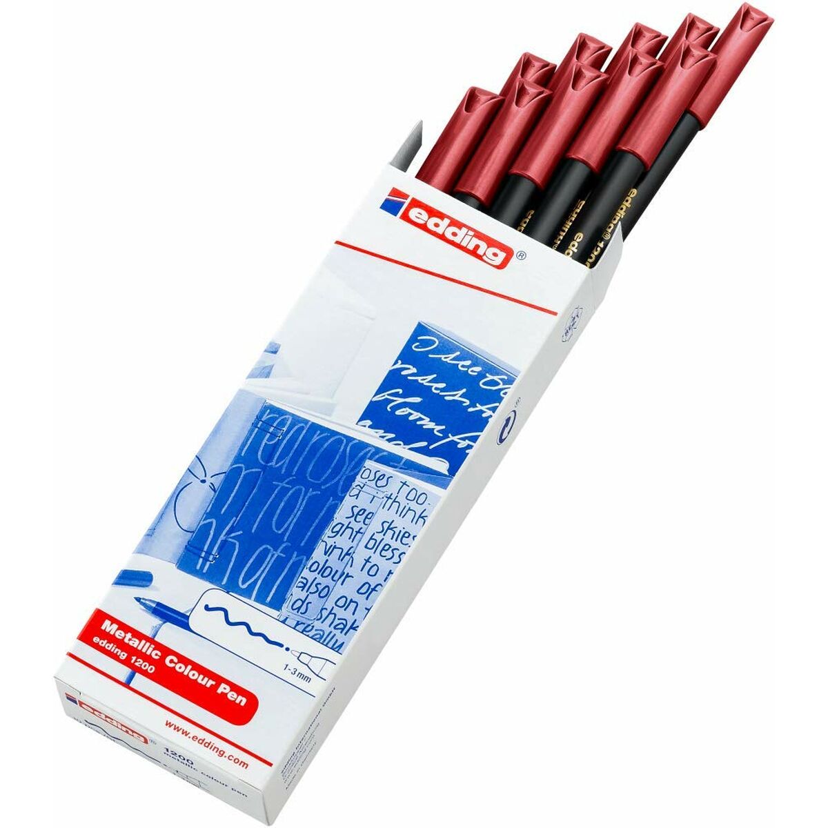 Rotulador Edding 1200 metálico Rojo (10 Unidades)  Comprati.