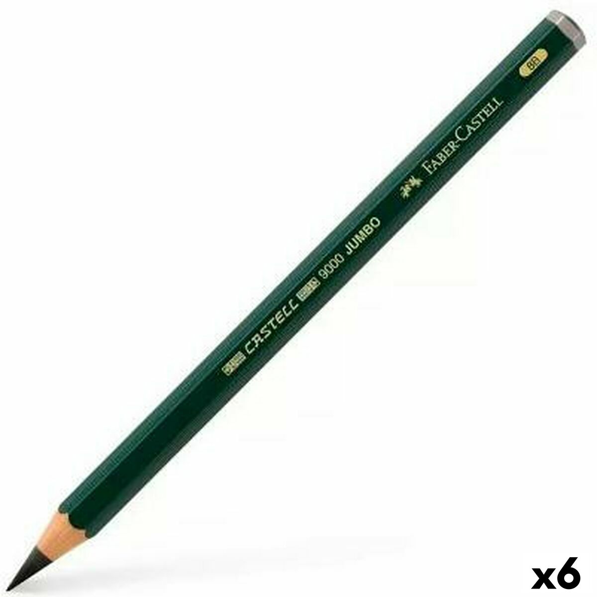 Lápiz Faber-Castell 9000 Jumbo Negro 8B (6 Piezas)  Comprati.