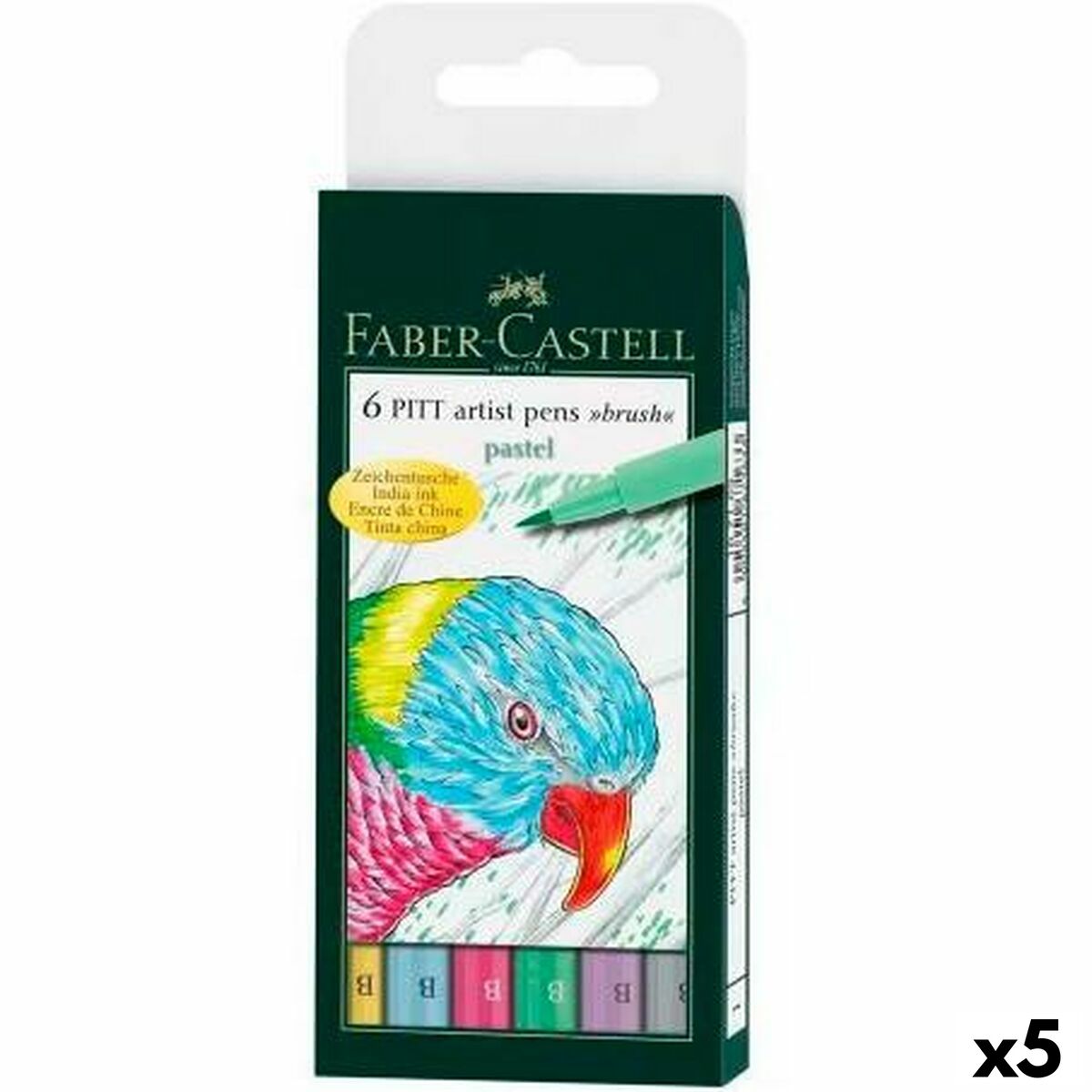 Set de Rotuladores Faber-Castell Pitt Artist Estuche Pastel (5 Unidades)  Comprati.