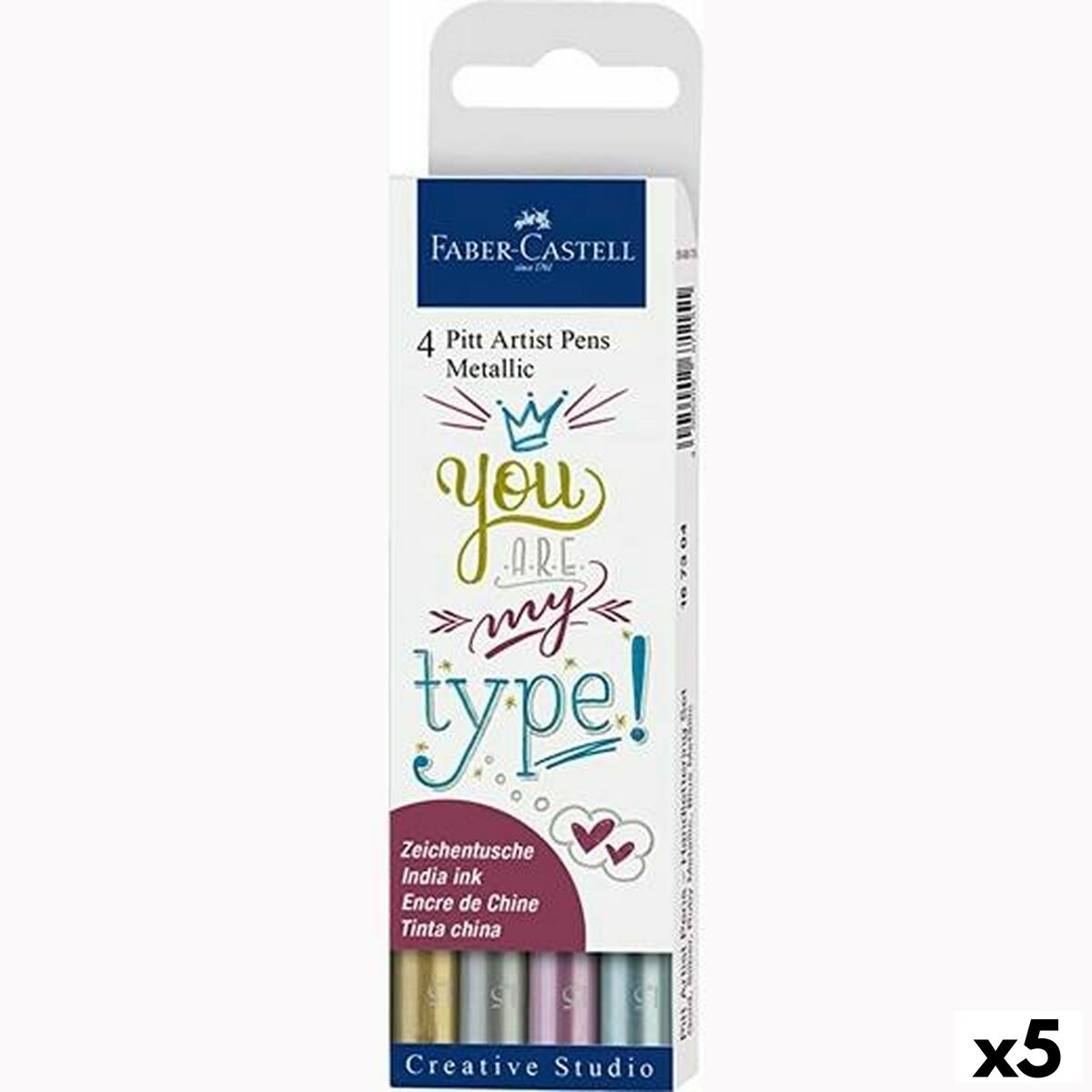 Set de Rotuladores Faber-Castell Pitt Artist Metalizado Estuche (5 Unidades)  Comprati.