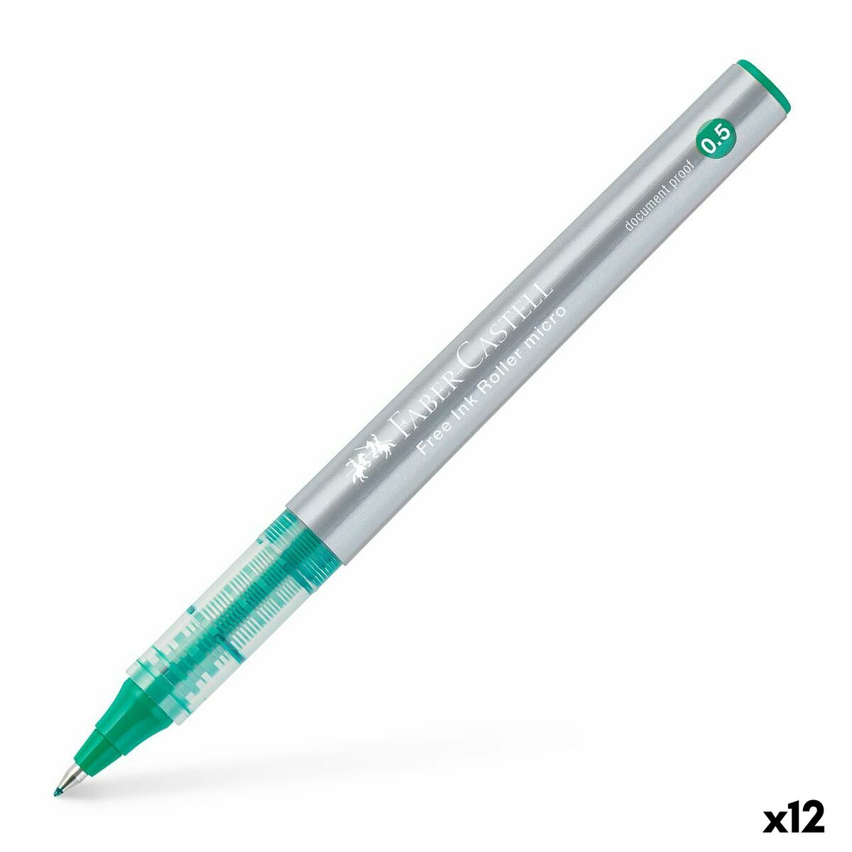 Boligrafo de tinta líquida Faber-Castell Roller Free Ink Verde 0,5 mm (12 Unidades)  Comprati.